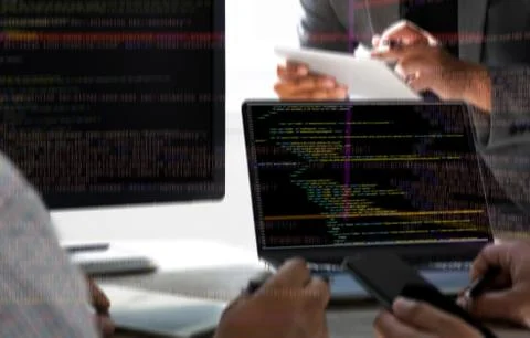 Software  Programming code abstract technology background Developer programmi Foto stock