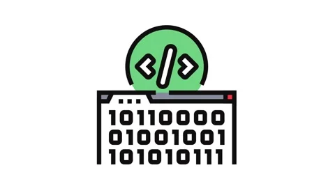 Software programming code color icon animation Stock Footage 326108061