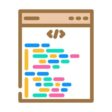Software programming code color icon vector illustration Stock Illustration