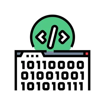 Software programming code color icon vector illustration Stock Illustration