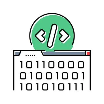 Software programming code color icon vector illustration Stock Illustration