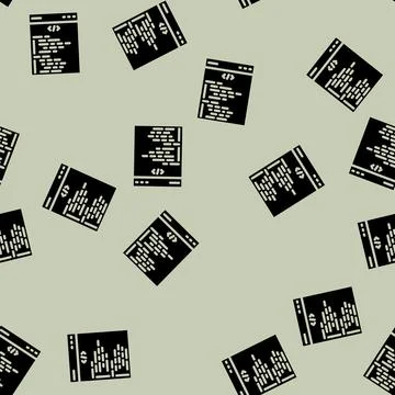 Software programming code glyph vector seamless pattern Stock Illustration
