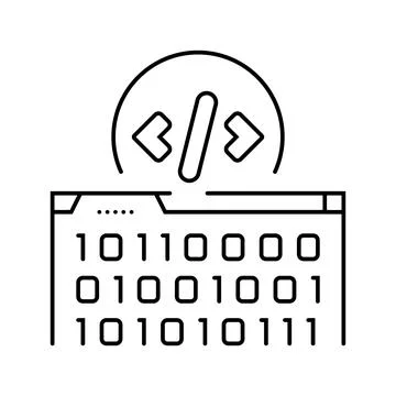 Software programming code line icon vector illustration Illustrazione stock