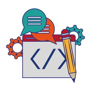 Software programming code symbols vector illustration Stock Illustration