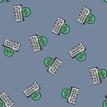 Software programming code vector seamless pattern Stock Illustration