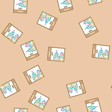 Software programming code vector seamless pattern Stock Illustration