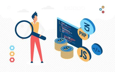 Software programming development languages Stock Illustration