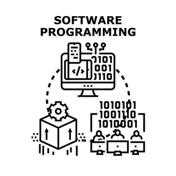 Software programming development transforming digital technology code Illustrazione stock