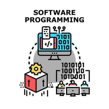 Software programming development transforming digital technology code Illustrazione stock