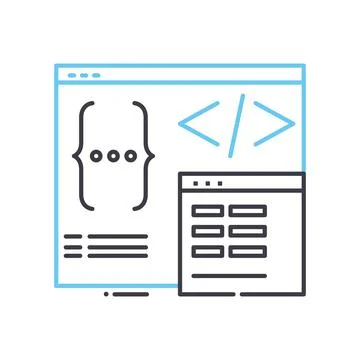 Software programming line icon, outline symbol, vector illustration, concept Stock Illustration