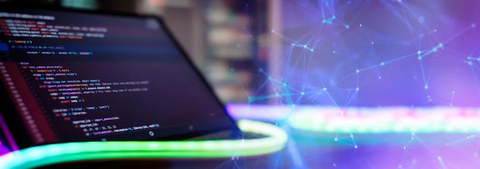 Software Programming Work Time. Code text written and created entirely by m.. 库存照片