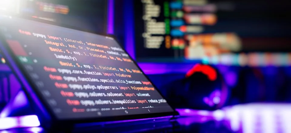 Software Programming Work Time. Program development concept. 스톡 사진