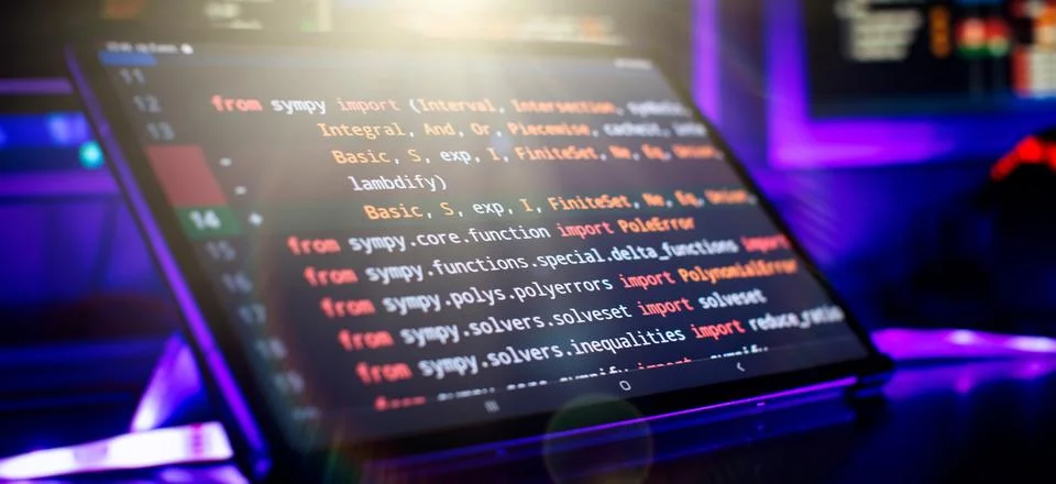 Software Programming Work Time. Program development concept. Stock Photos