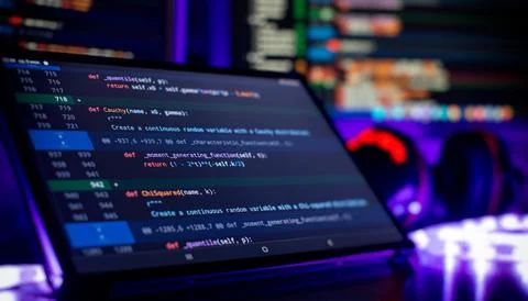 Software Programming Work Time. Program development concept. Stock Photos