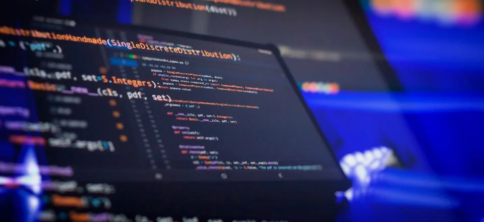 Software Programming Work Time. Program development concept. 写真素材