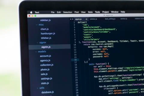 Software project using Javascript Stock-Fotos
