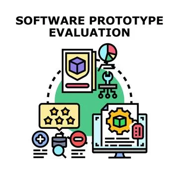 Software prototype evaluation process and development lifecycle Illustrazione stock