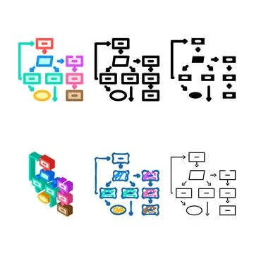 Software prototyping color icon vector pack Stock Illustration
