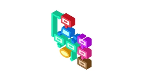 Software prototyping isometric icon animation Stock Footage 327290992