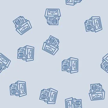 Software prototyping line seamless pattern Illustrazione stock