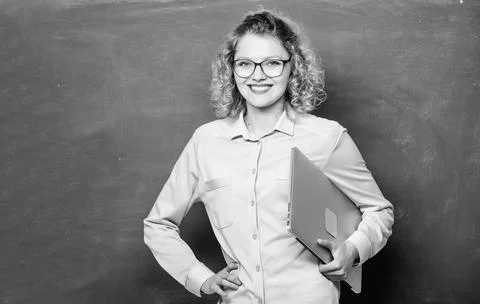 Software quality assurance career. Study programming languages. Girl surfing Foto stock