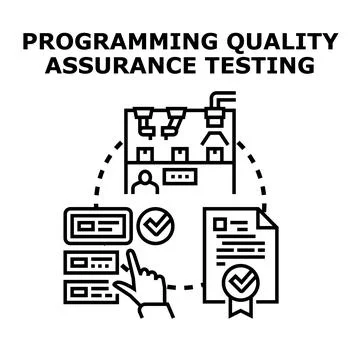 Software quality assurance testing process concept Illustrazione stock