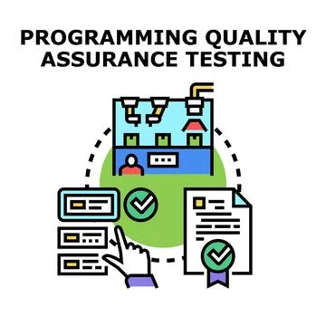 Software quality assurance testing process concept 库存插图