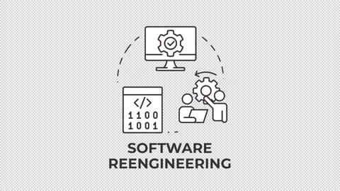Software reengineering line concept icon animation Stock Footage 337774064
