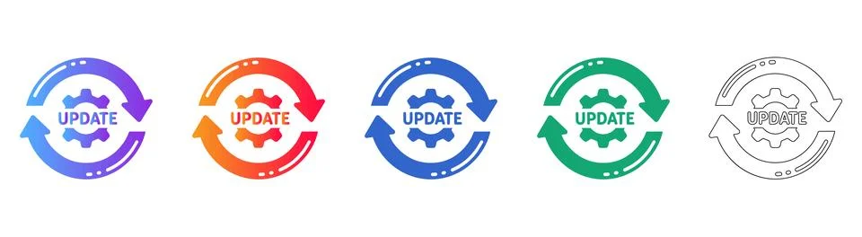 Software Refresh and Update Icons 스톡 일러스트