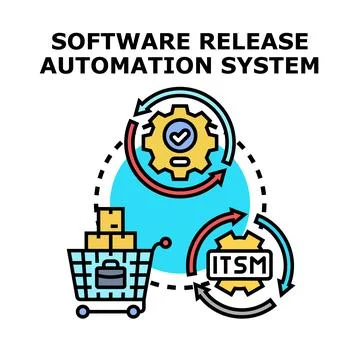 Software release automation system concept vector Stock Illustration