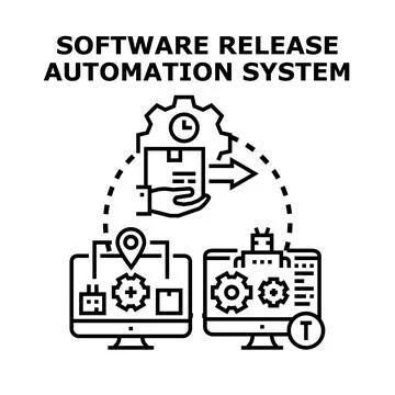 Software release automation system concept illustration Stock Illustration