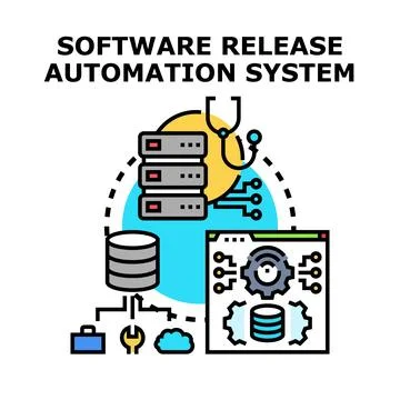 Software release automation system development and deployment Stock Illustration