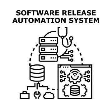 Software release automation system development and deployment Stock Illustration