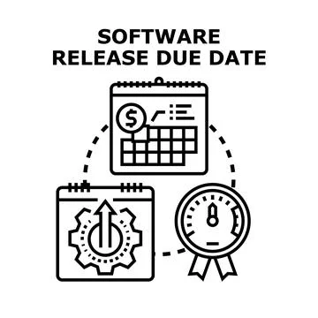 Software release due date concept managing project calendar Stock Illustration