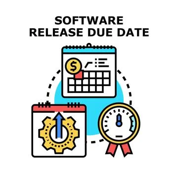 Software release due date concept managing project calendar 库存插图