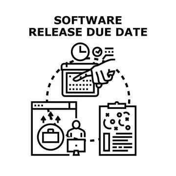 Software release due date management and planning Illustrazione stock