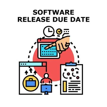 Software release due date management and planning Stock Illustration