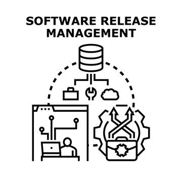 Software release management process and development strategy イラスト素材