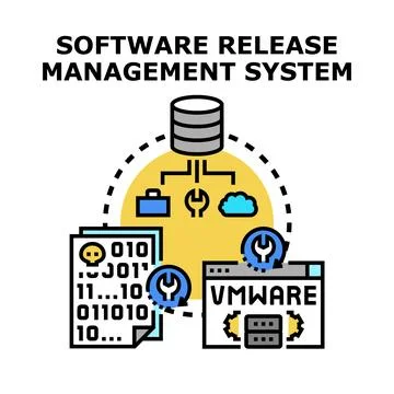 Software release management system developing deployment operations 스톡 일러스트