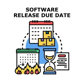 Software release managing due date deadline concept Stockillustratie
