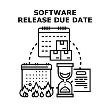 Software release managing due date deadline concept Stock Illustration