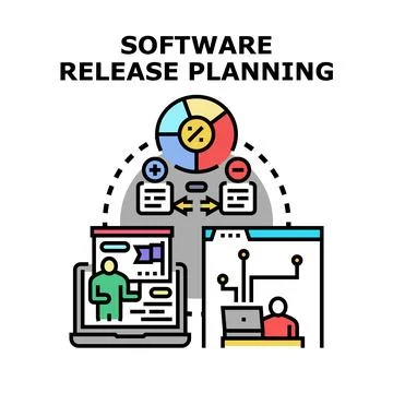 Software release planning and development process strategy イラスト素材