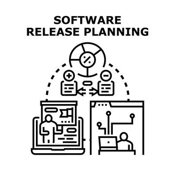 Software release planning and development process strategy Stockillustratie