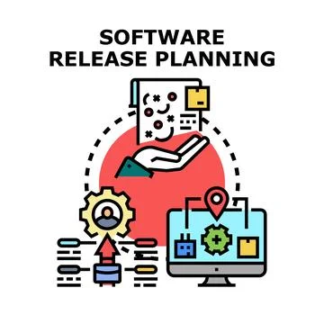 Software release planning for product development process Stockillustratie