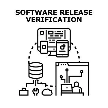 Software release verification, development, and testing process Stock Illustration