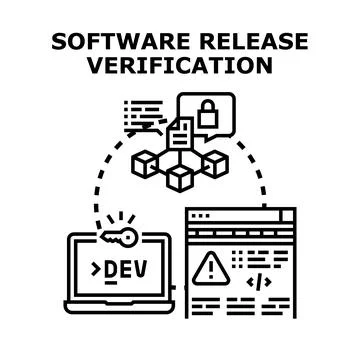Software release verification system using development security protocols イラスト素材