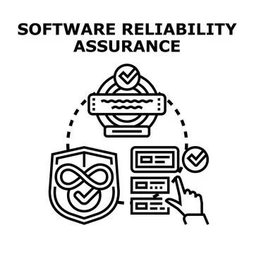 Software reliability assurance process and quality control Stockillustratie