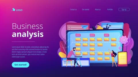 Software requirement description concept landing page. Stock-Illustration