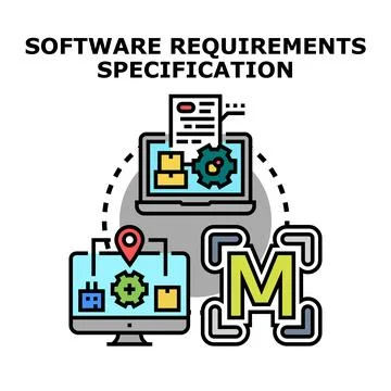 Software requirements specification creating business development process 库存插图