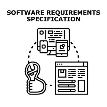 Software requirements specification developing and programming process イラスト素材